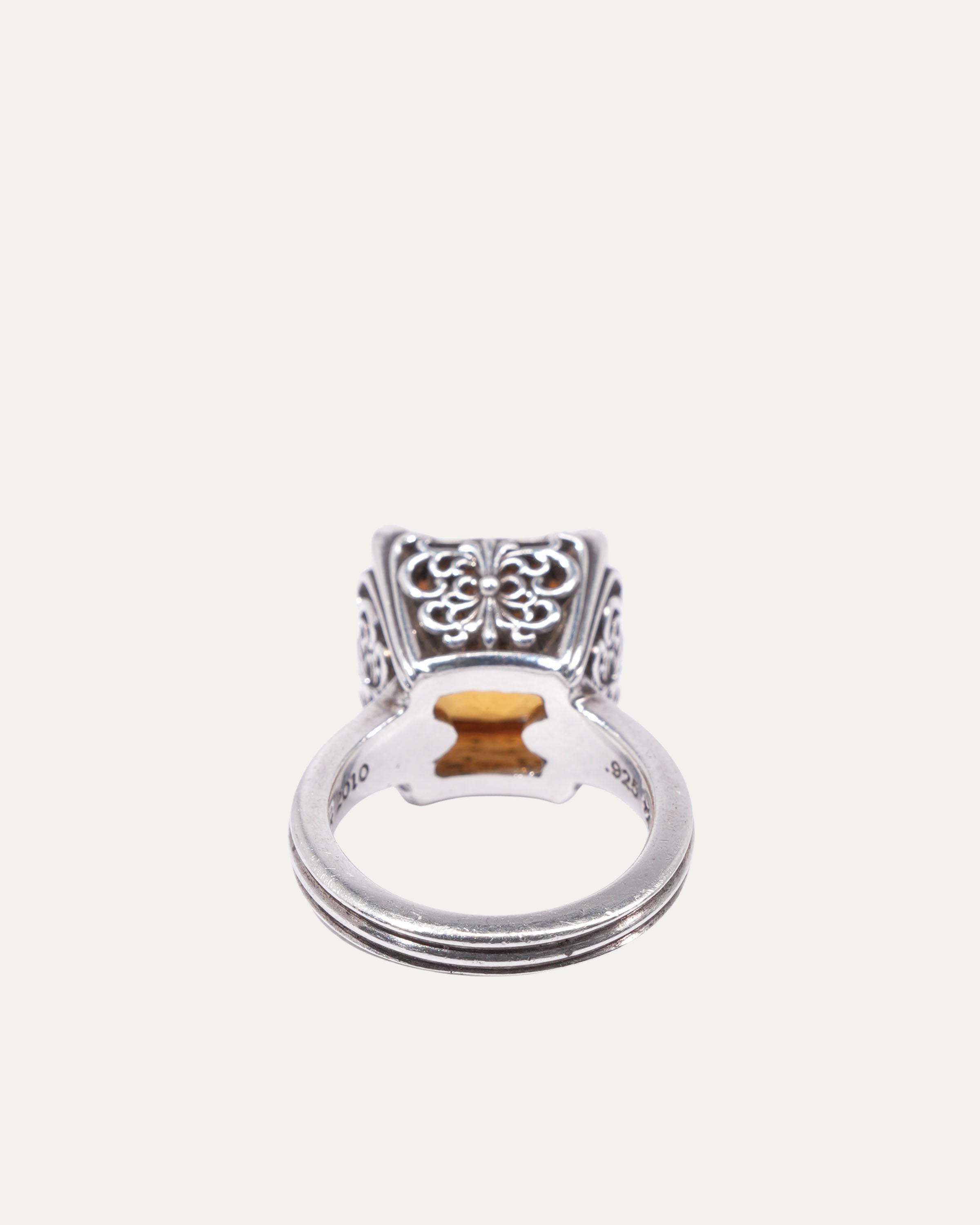 Butterfly Cross Citrine Cocktail Ring