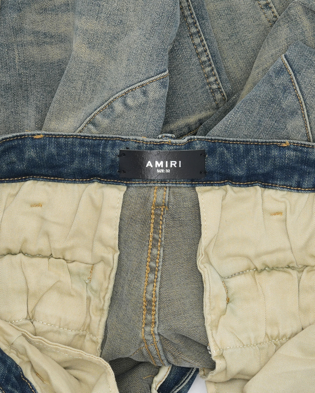 Leather Repair Cargo Jeans