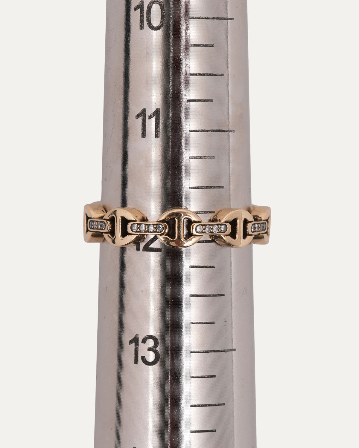Gold Diamond Micro Dame Tri Link Ring