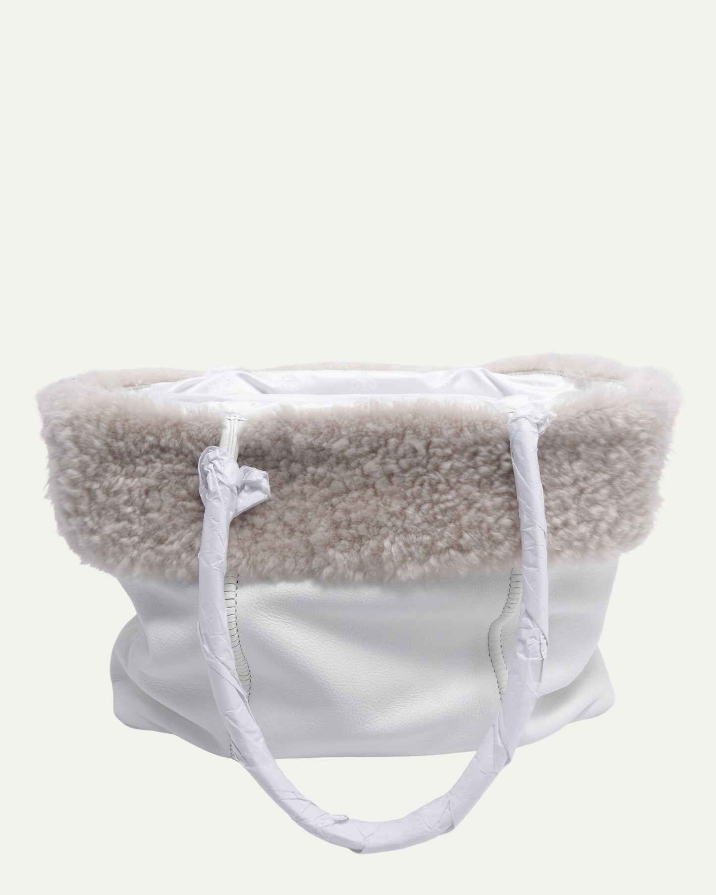 Spike Embellished Shearling Gooey Ghoul Tote Bag