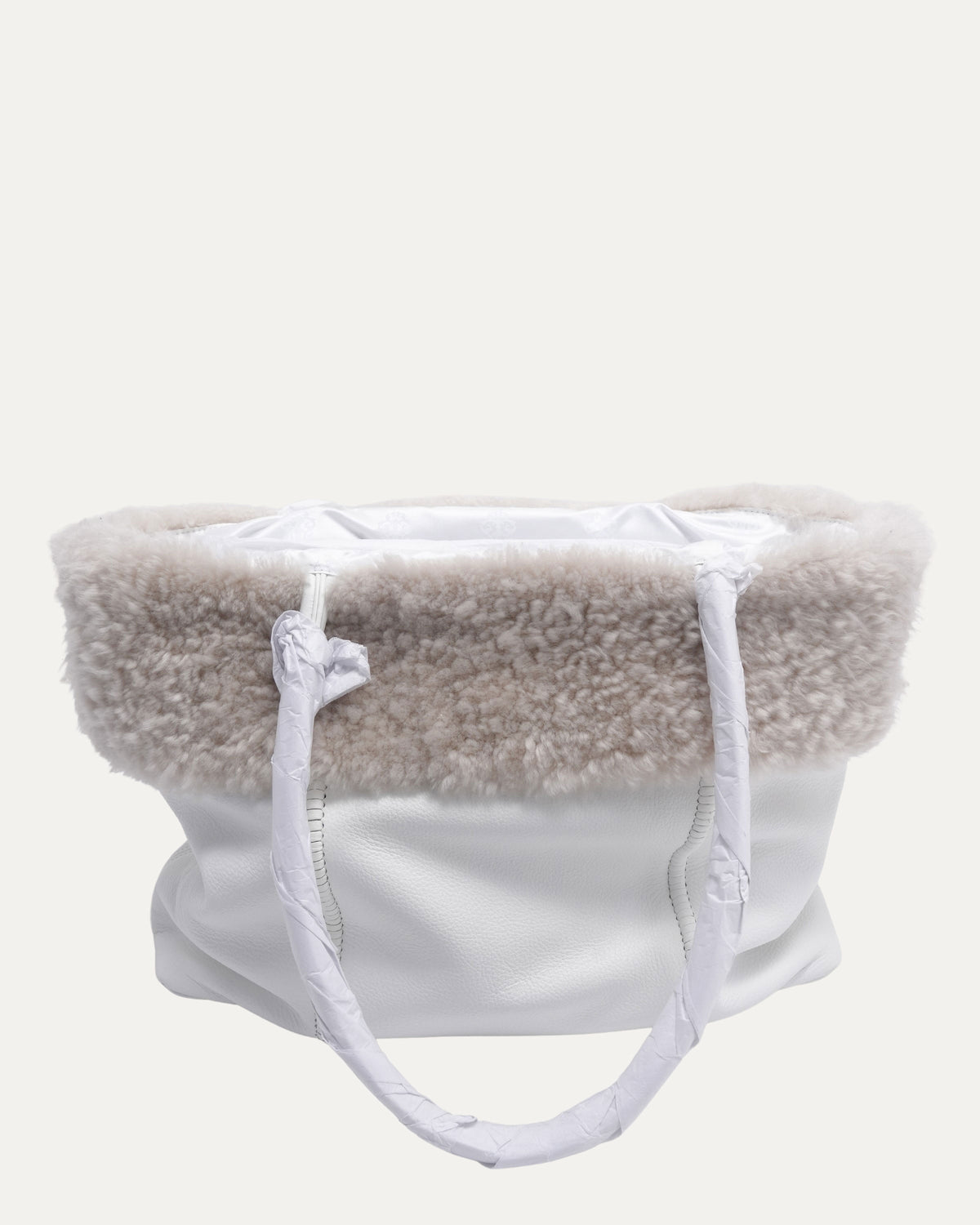 Spike Embellished Shearling Gooey Ghoul Tote Bag