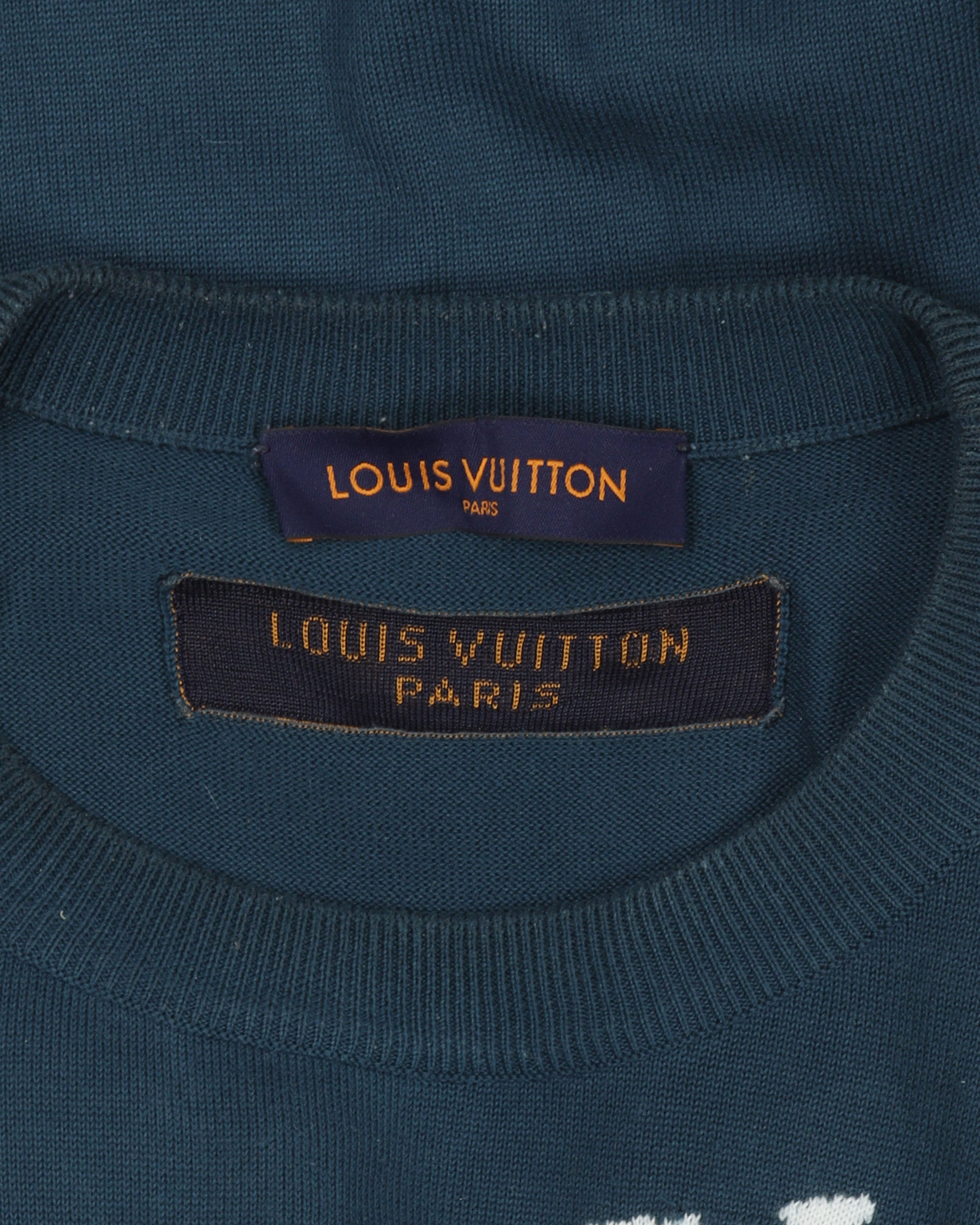 Louis Vuitton Trumpet Print Bib Shirt Dress