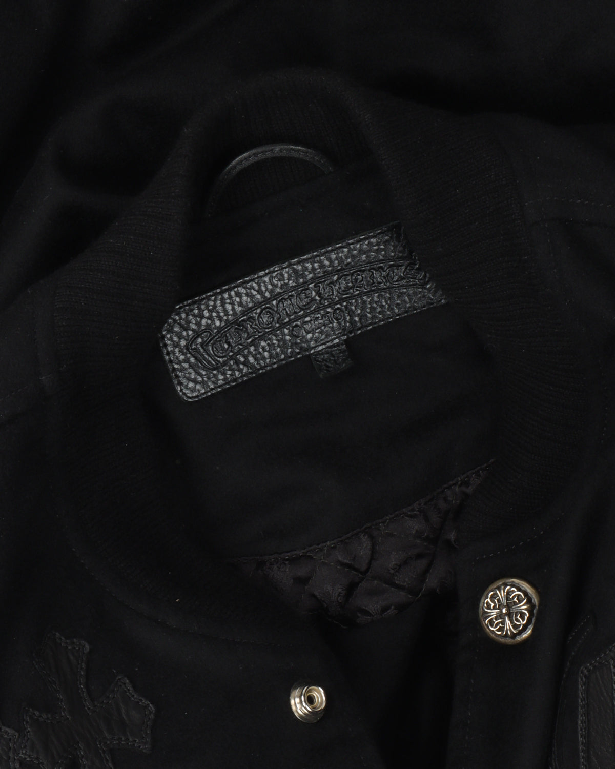 Cross Patch Cashmere Varsity Jacket