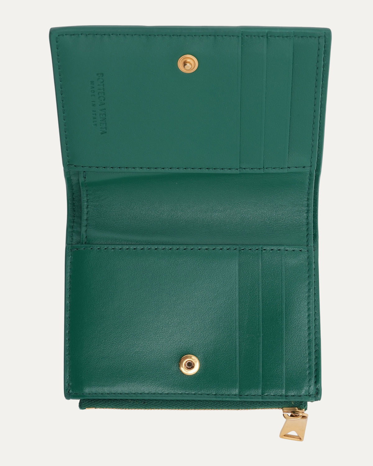 Leather Intrecciato Zip Wallet