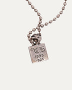 Pink Sapphire Framed Plus Cross Pendant on Ball Chain Necklace