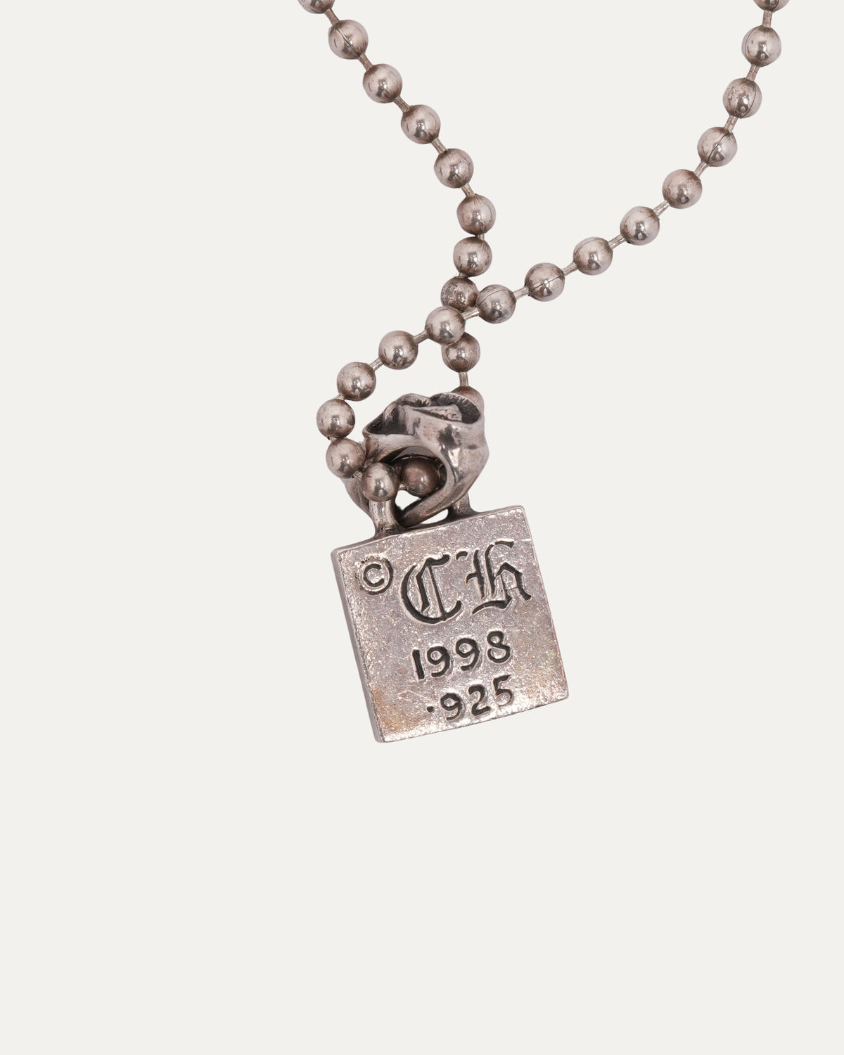Pink Sapphire Framed Plus Cross Pendant on Ball Chain Necklace