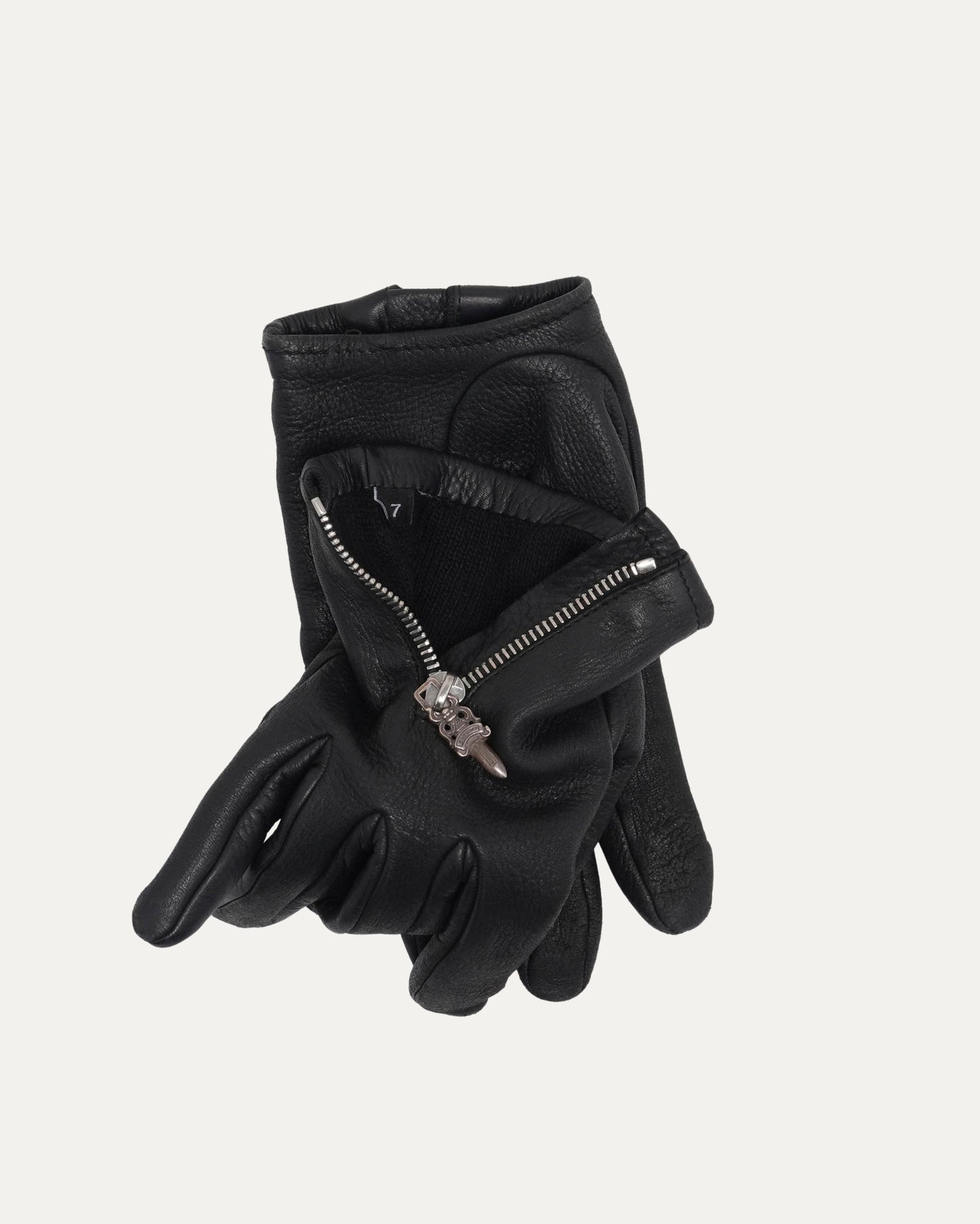 Leather Dagger Zip Gloves