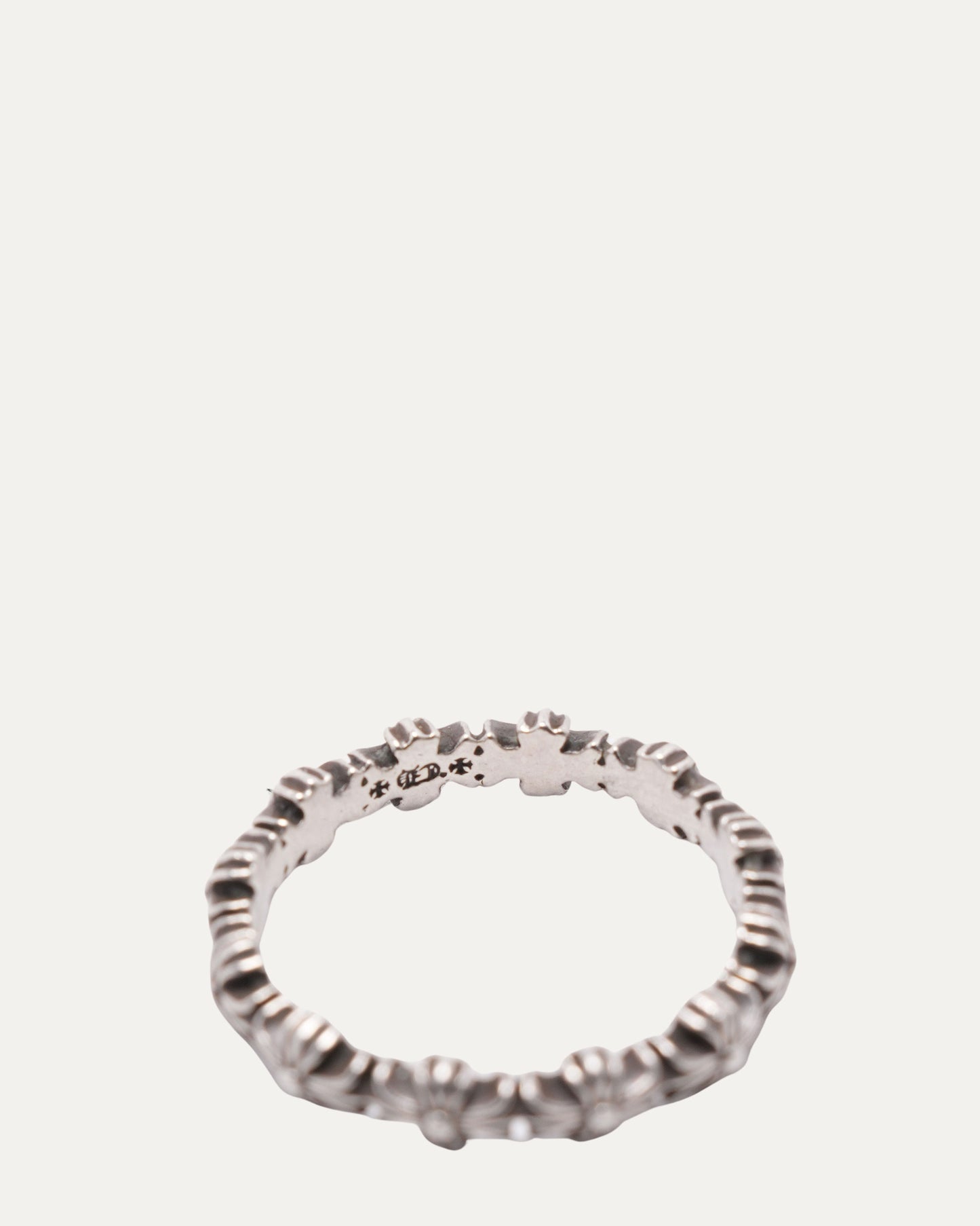 Tiny E Plus Cross Band Ring