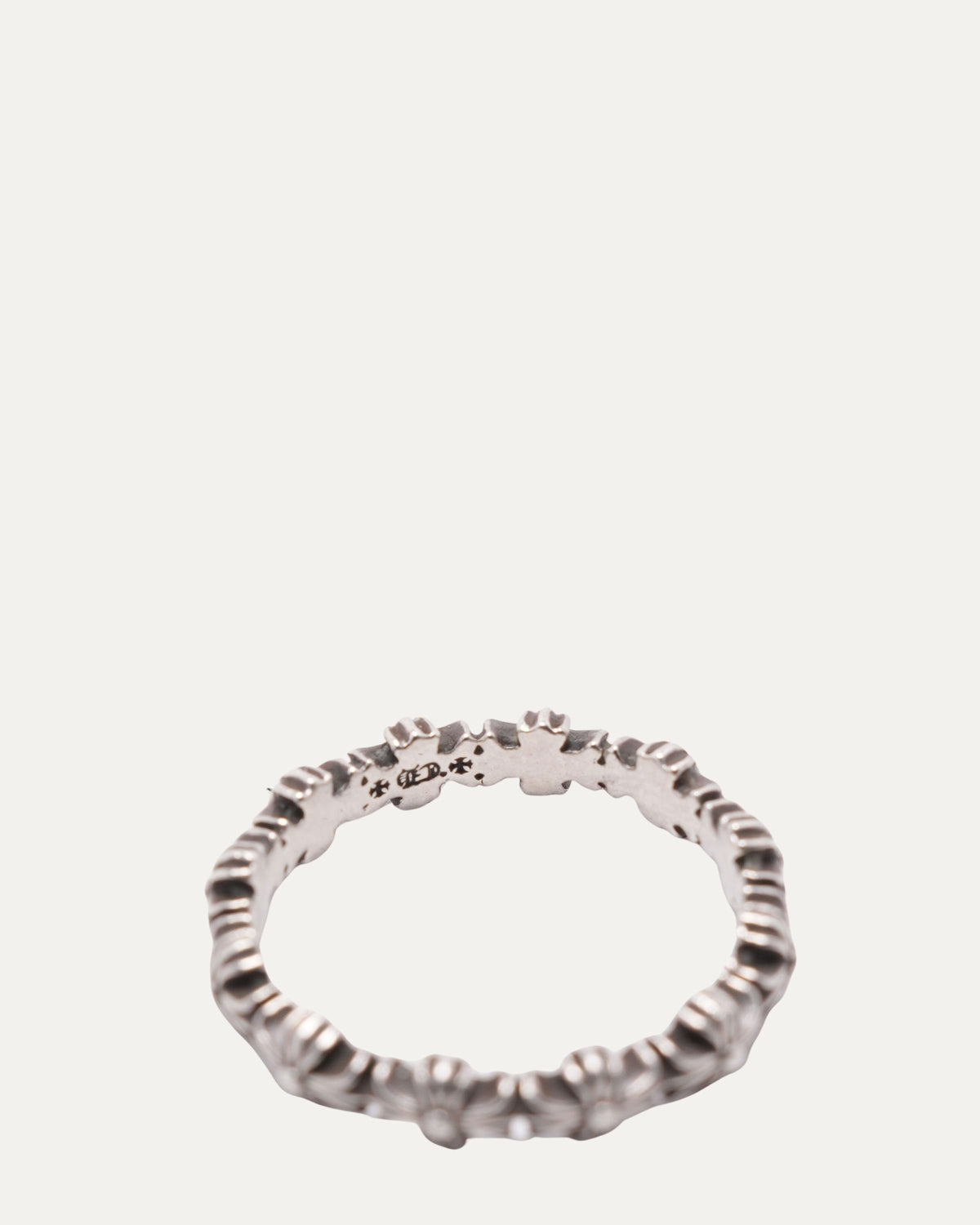 Tiny E Plus Cross Band Ring