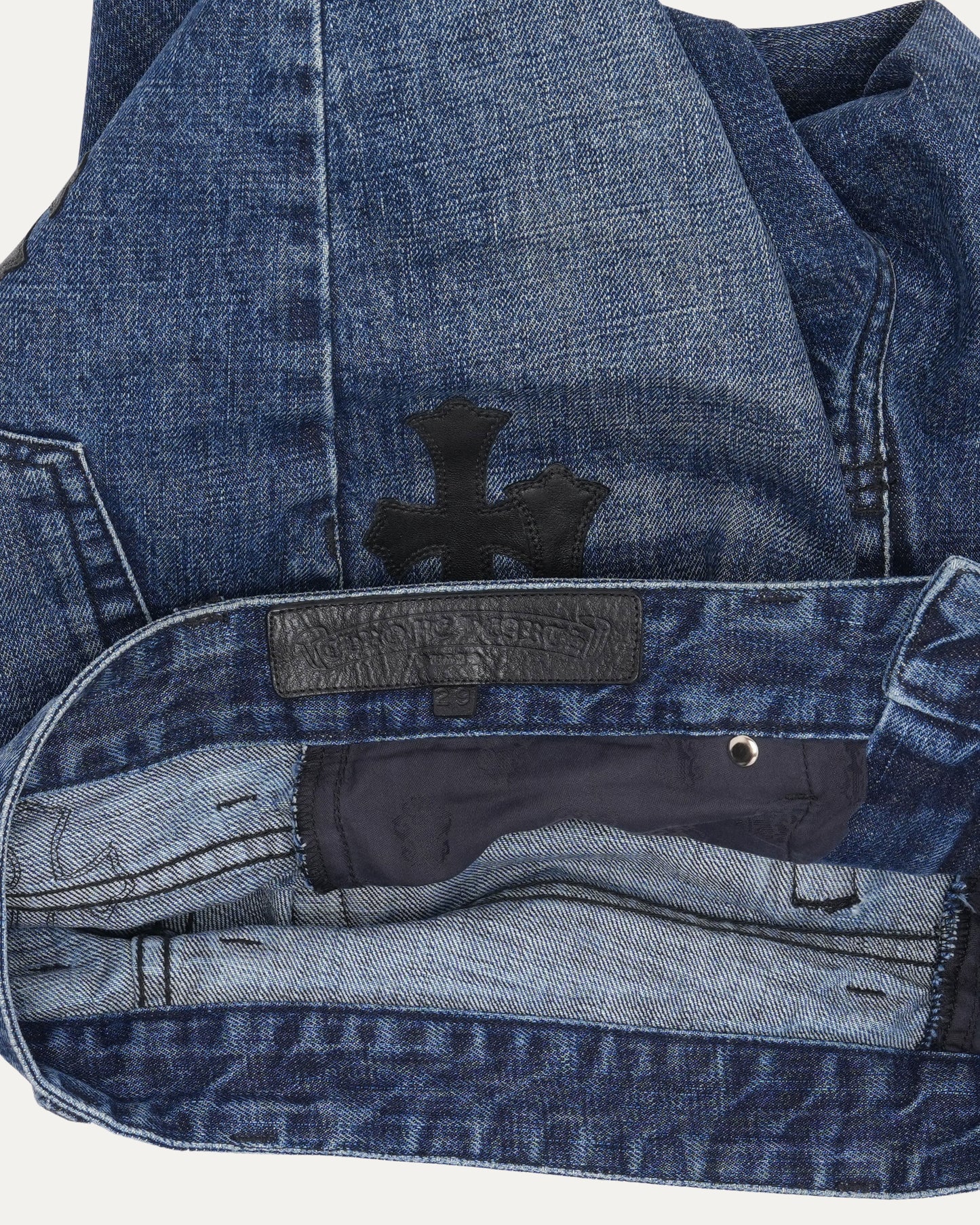 Turbo Diesel Cross Patch Jean Shorts