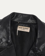 Leather Belted Double Rider Jacket