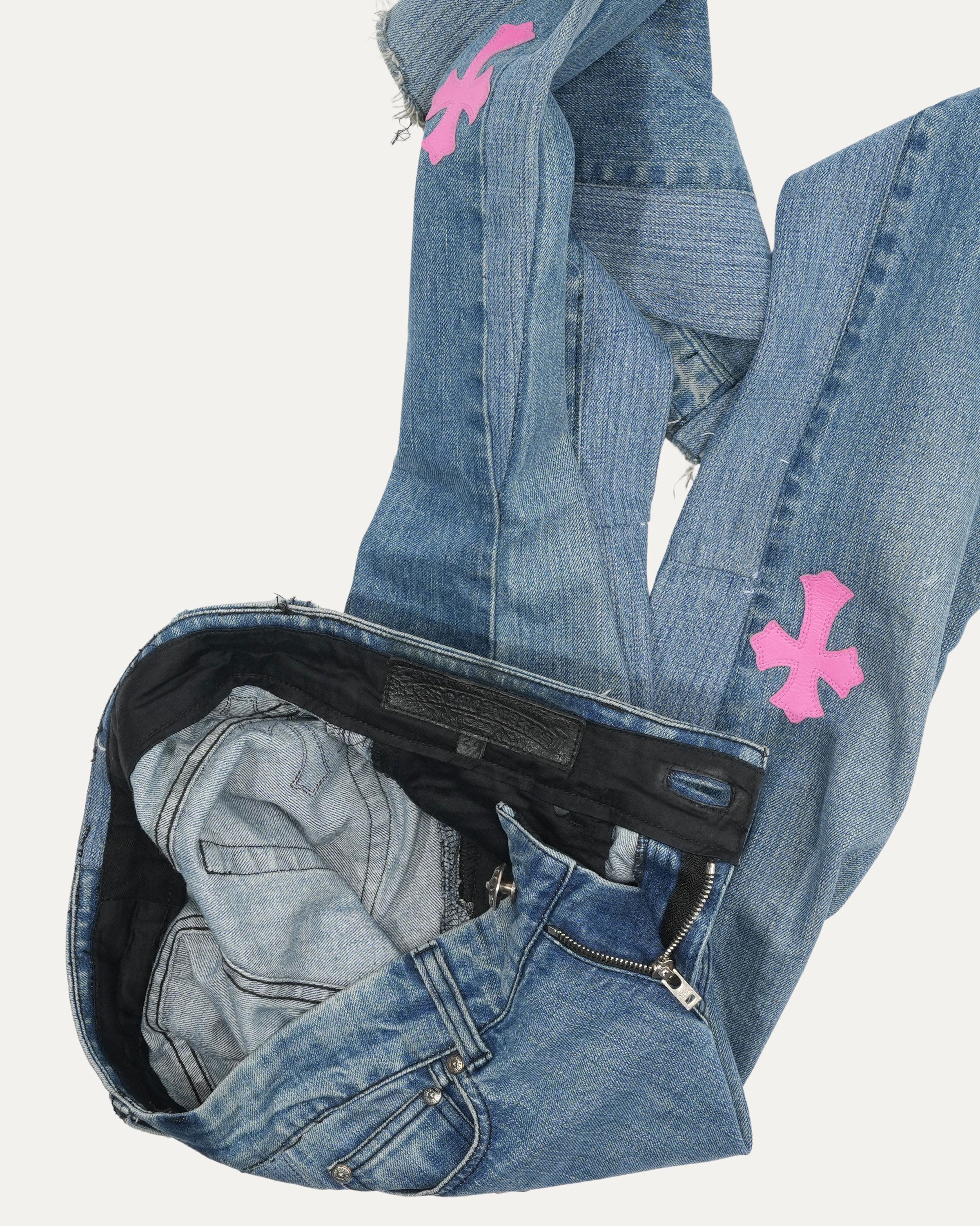 Cross Patch Flared Jeans