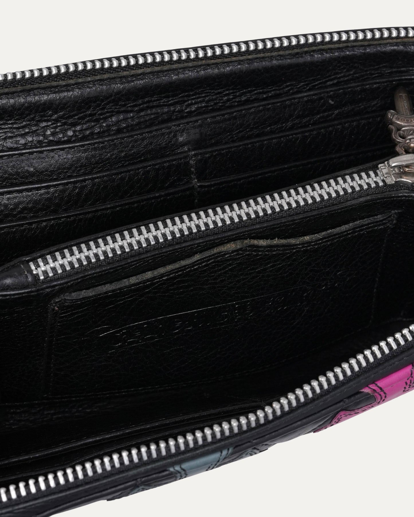 Quilted Cross Patch Long Zip Wallet