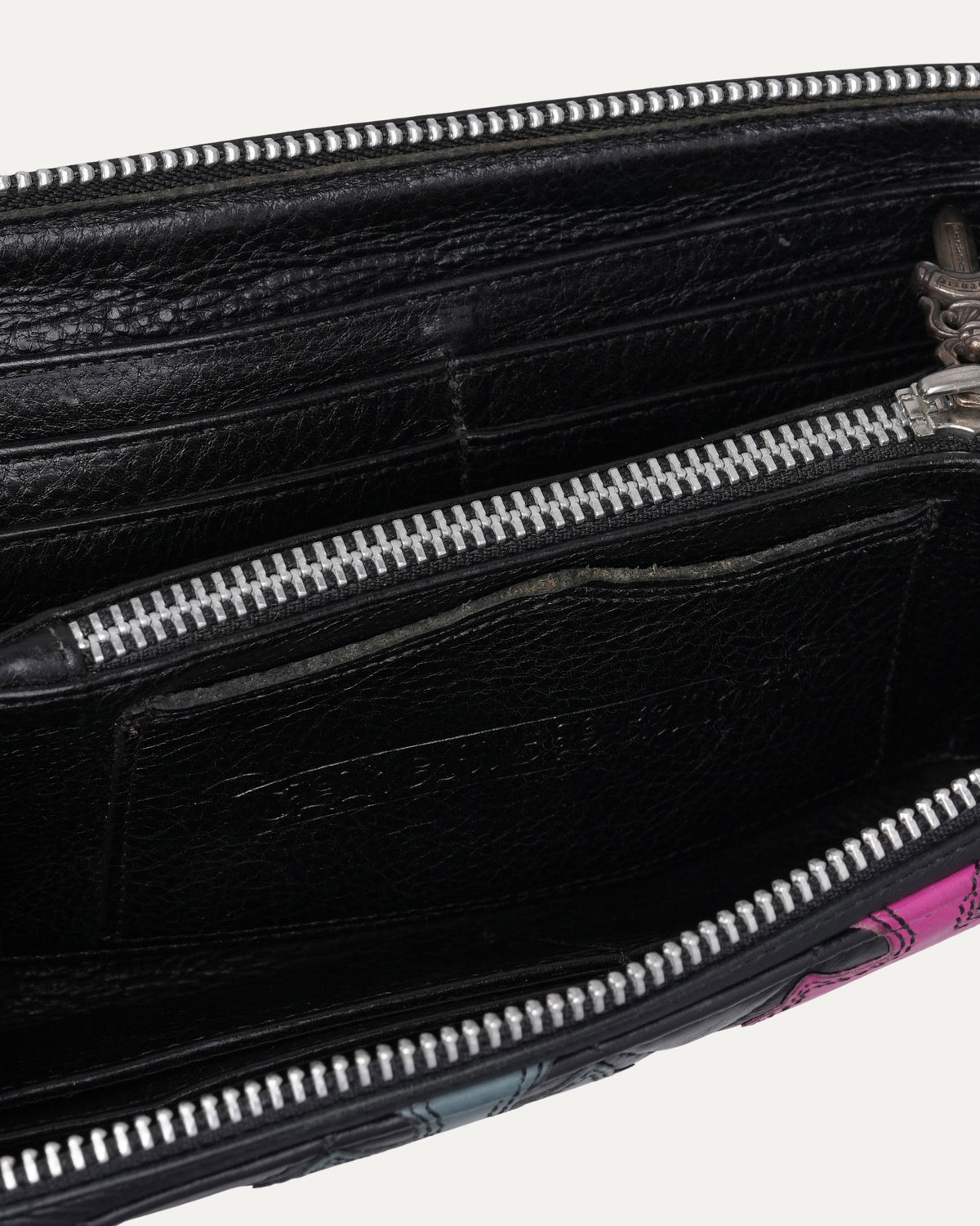 Quilted Cross Patch Long Zip Wallet