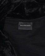 Velour Rhinestone Logo Zip-Up Hoodie