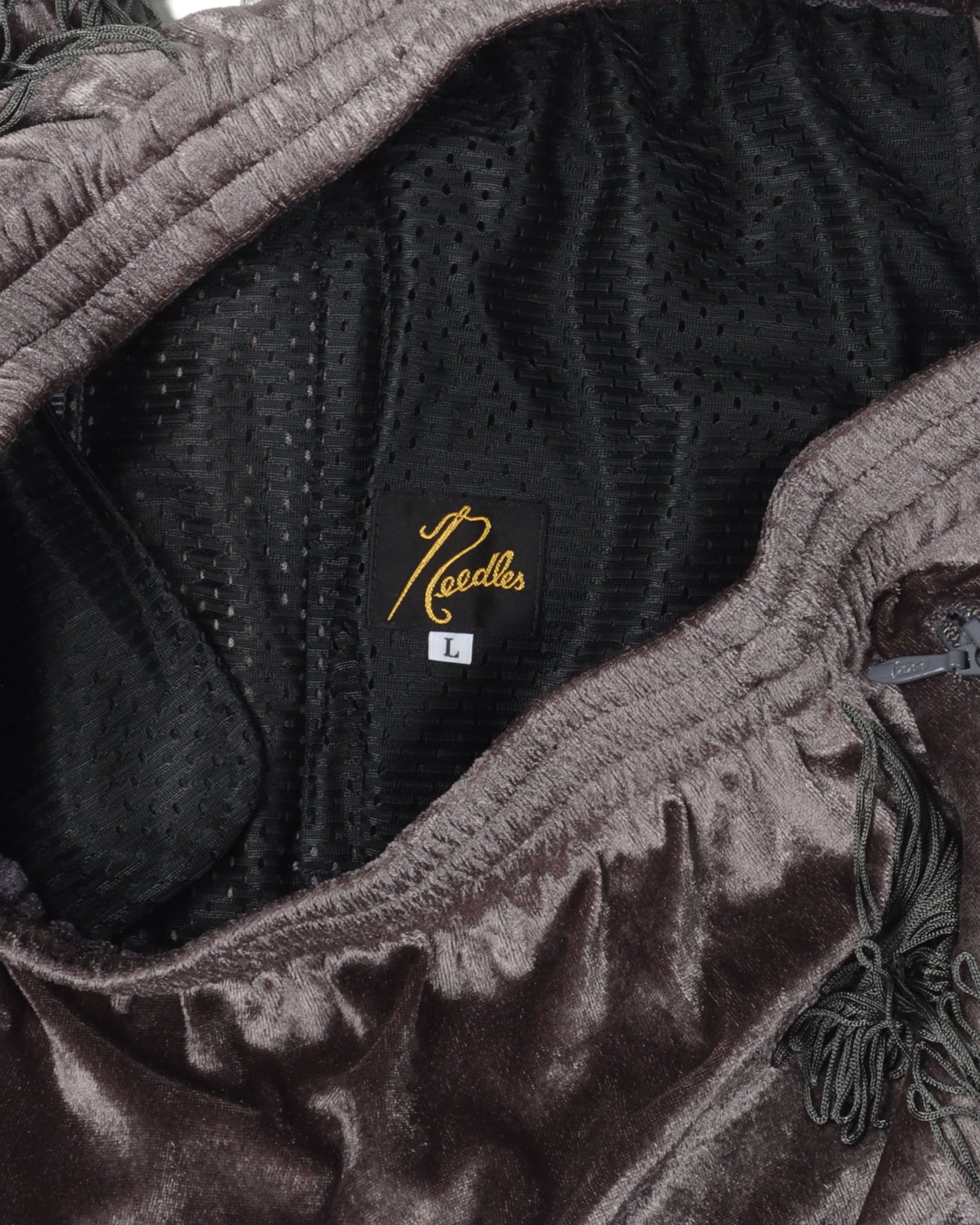 Fringe Boot-Cut Velour Track Pants