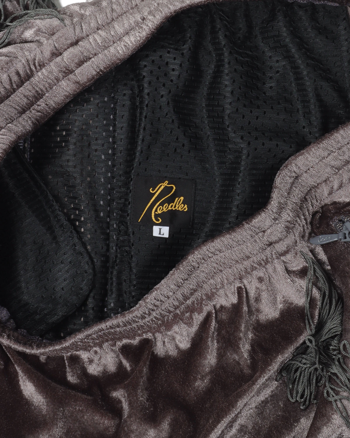 Fringe Boot-Cut Velour Track Pants