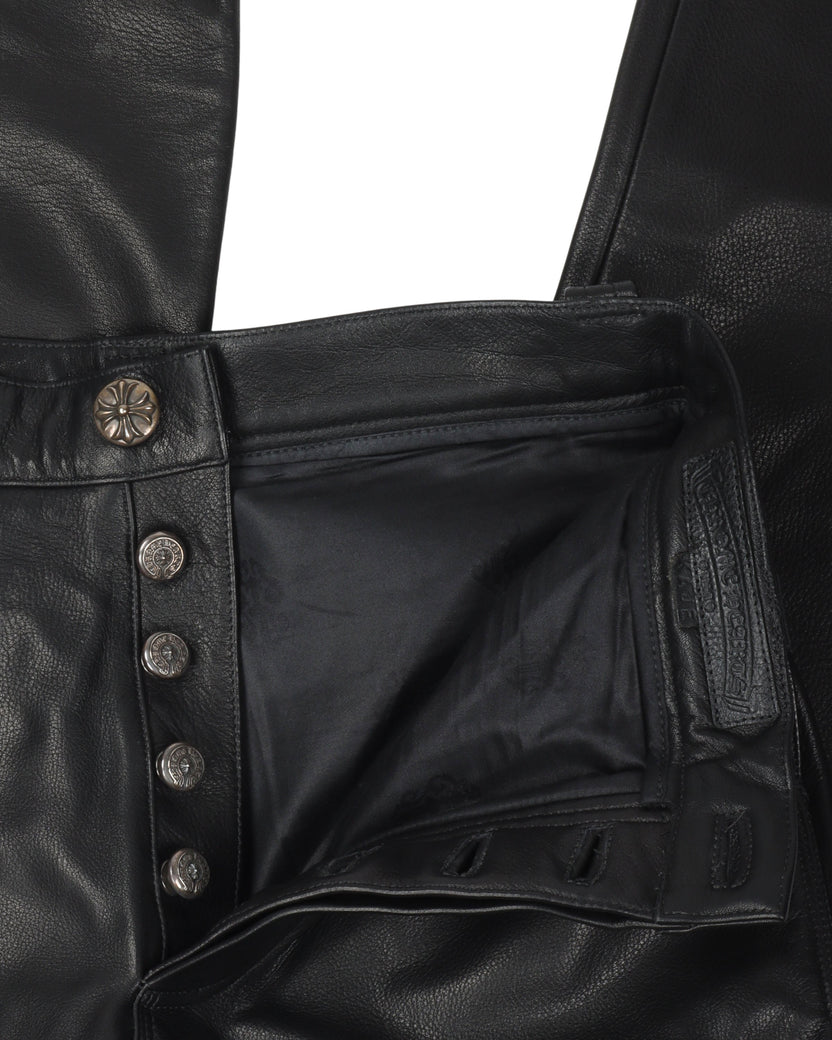 Leather Fleur Knee Carpenter Pants (FW21 SAMPLE)