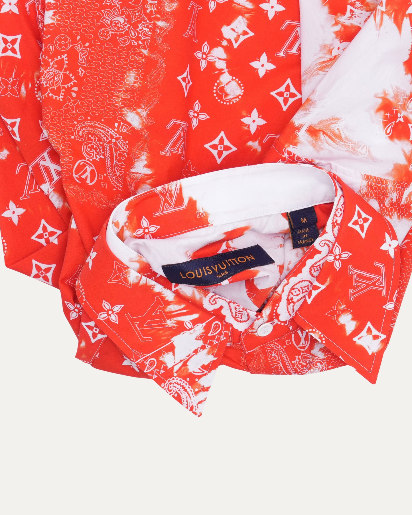 Bandana Monogram Double Collar Short Sleeve Shirt
