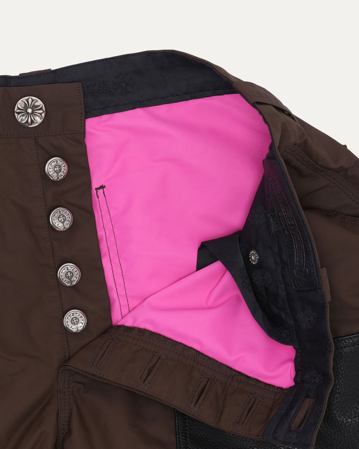 Nylon and Leather Double Knee Pants