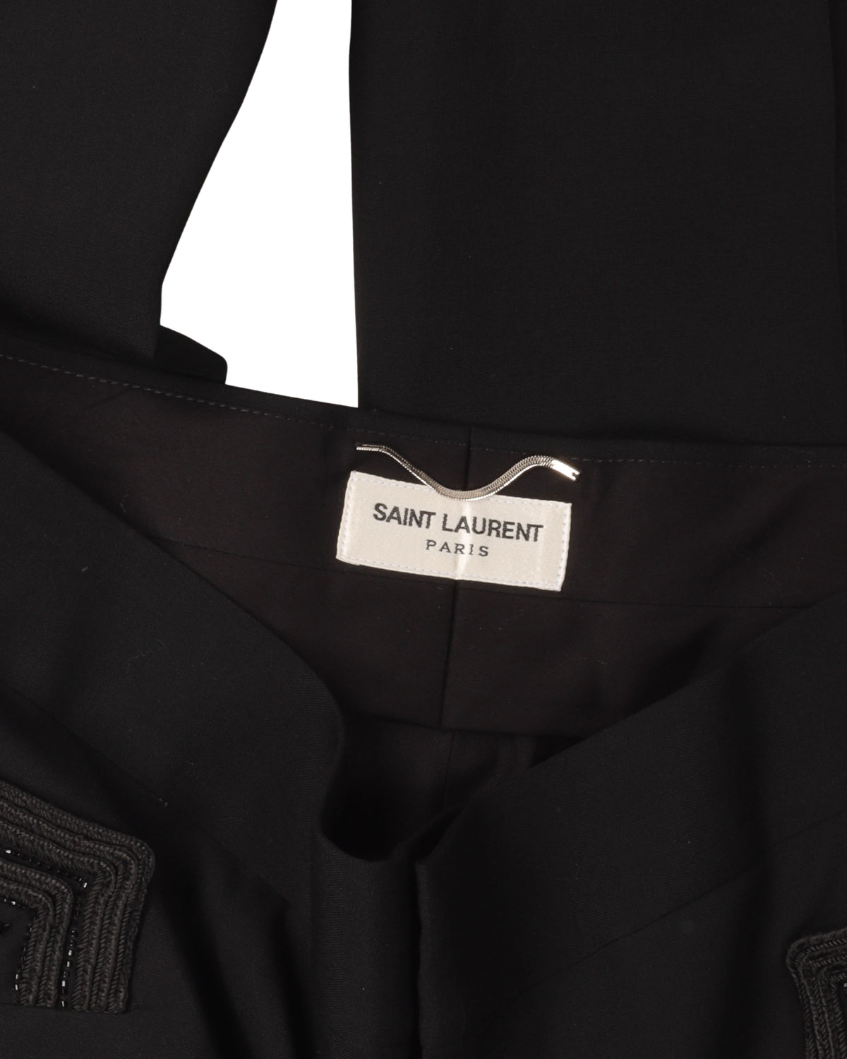 Pleated Embellished Side-Stripe Slacks