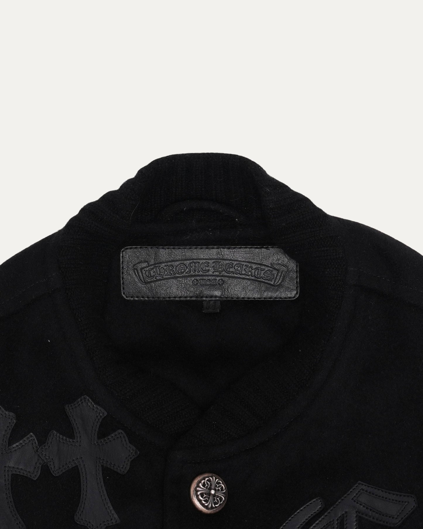 Cross Patch Cashmere Varsity Jacket