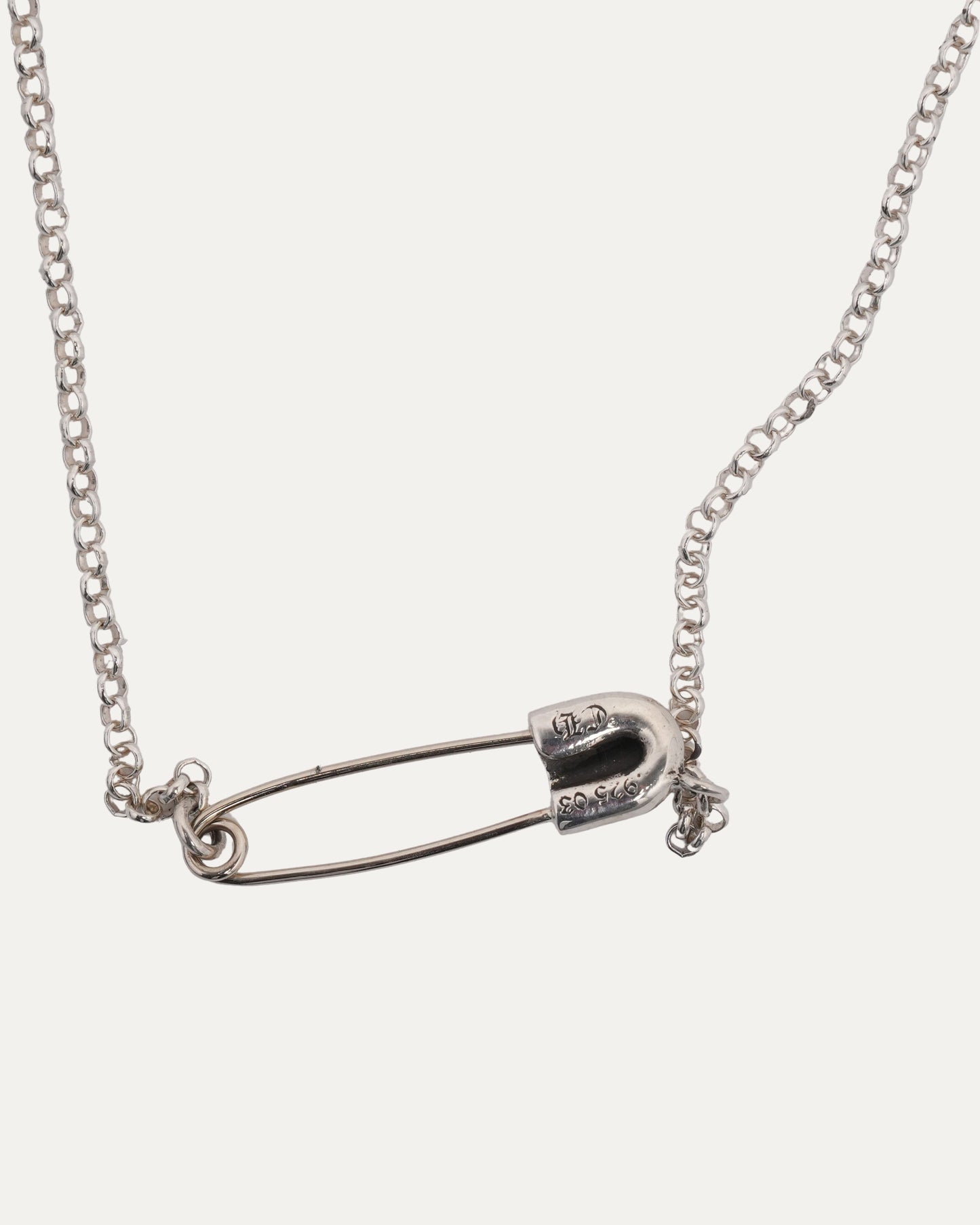 Safety Pin Roll Chain Necklace