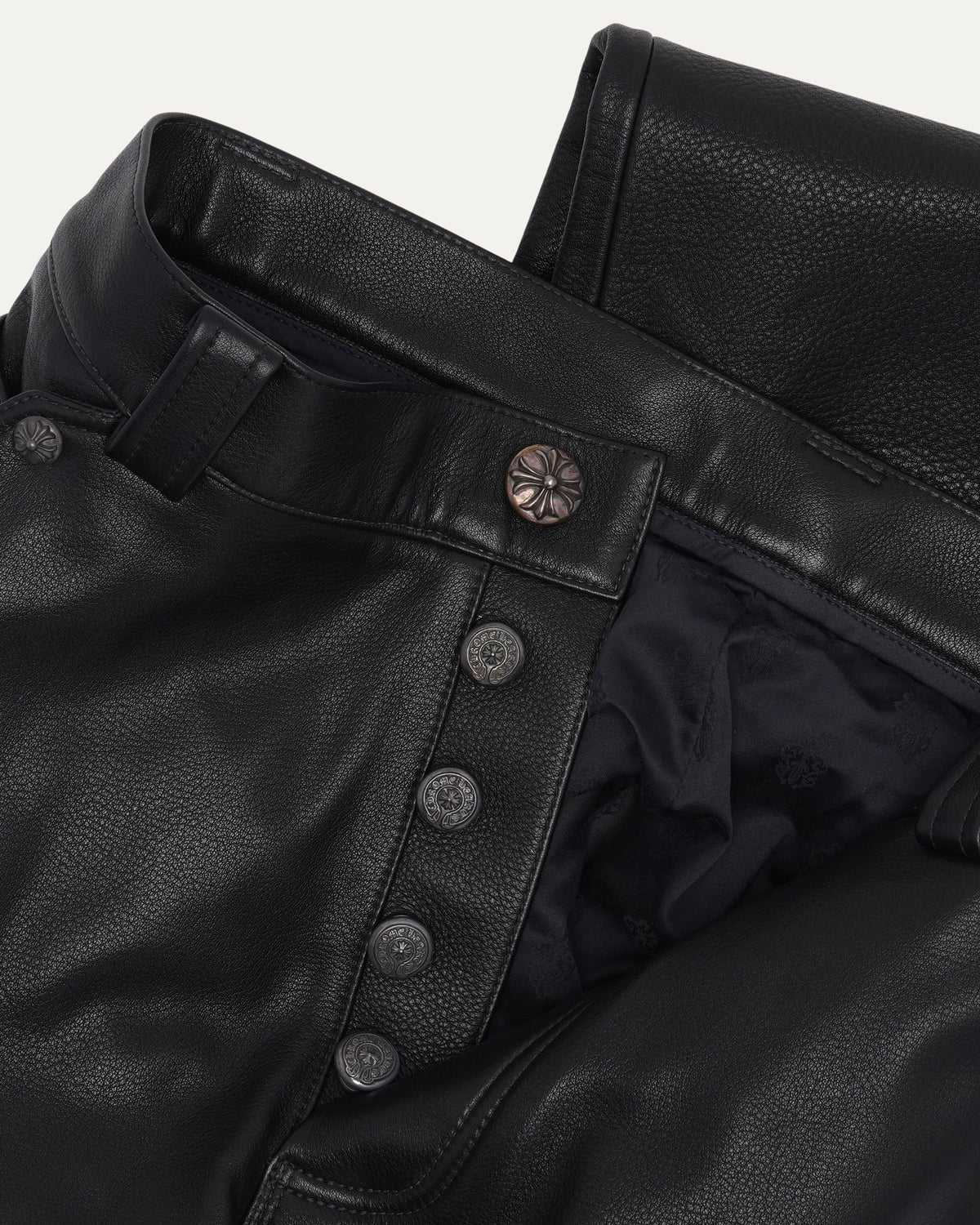 Fleur Knee Leather Carpenter Pants