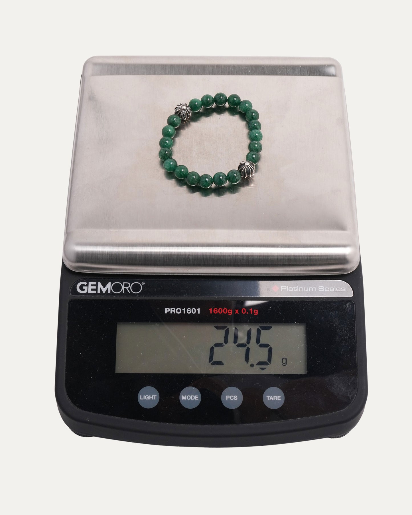 8mm Diamond Multi Charm Fuschite Bead Bracelet
