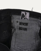 Sphinx Cut Raw Hem Denim Shorts