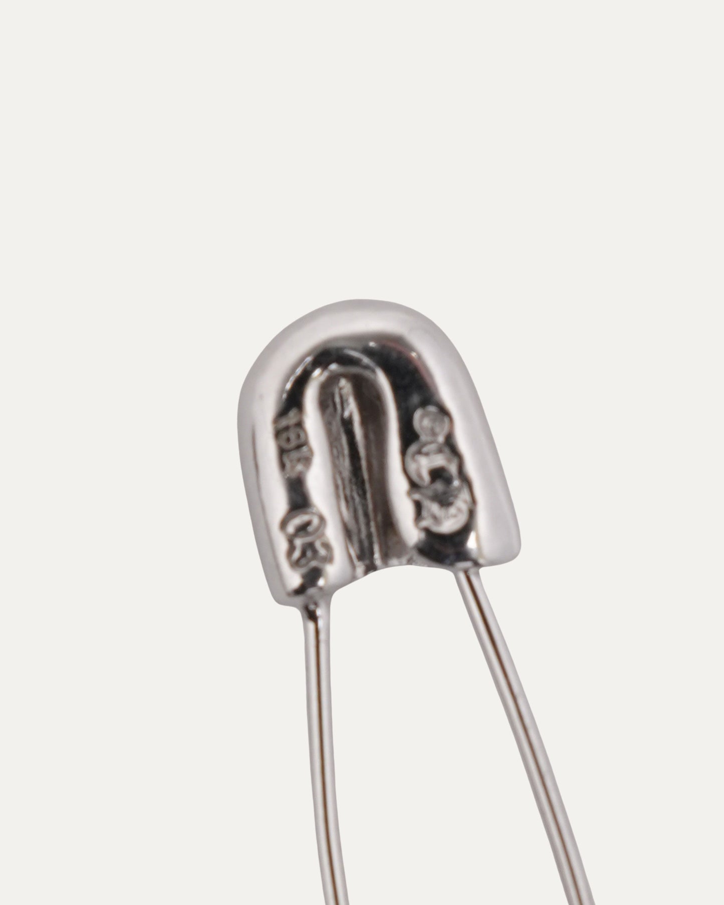 White Gold Pink Sapphire Safety Pin