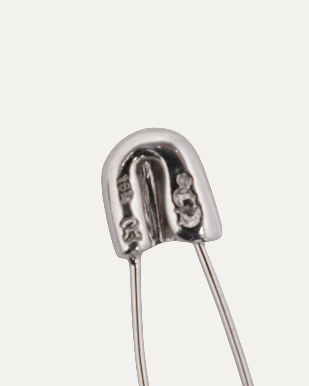 White Gold Pink Sapphire Safety Pin