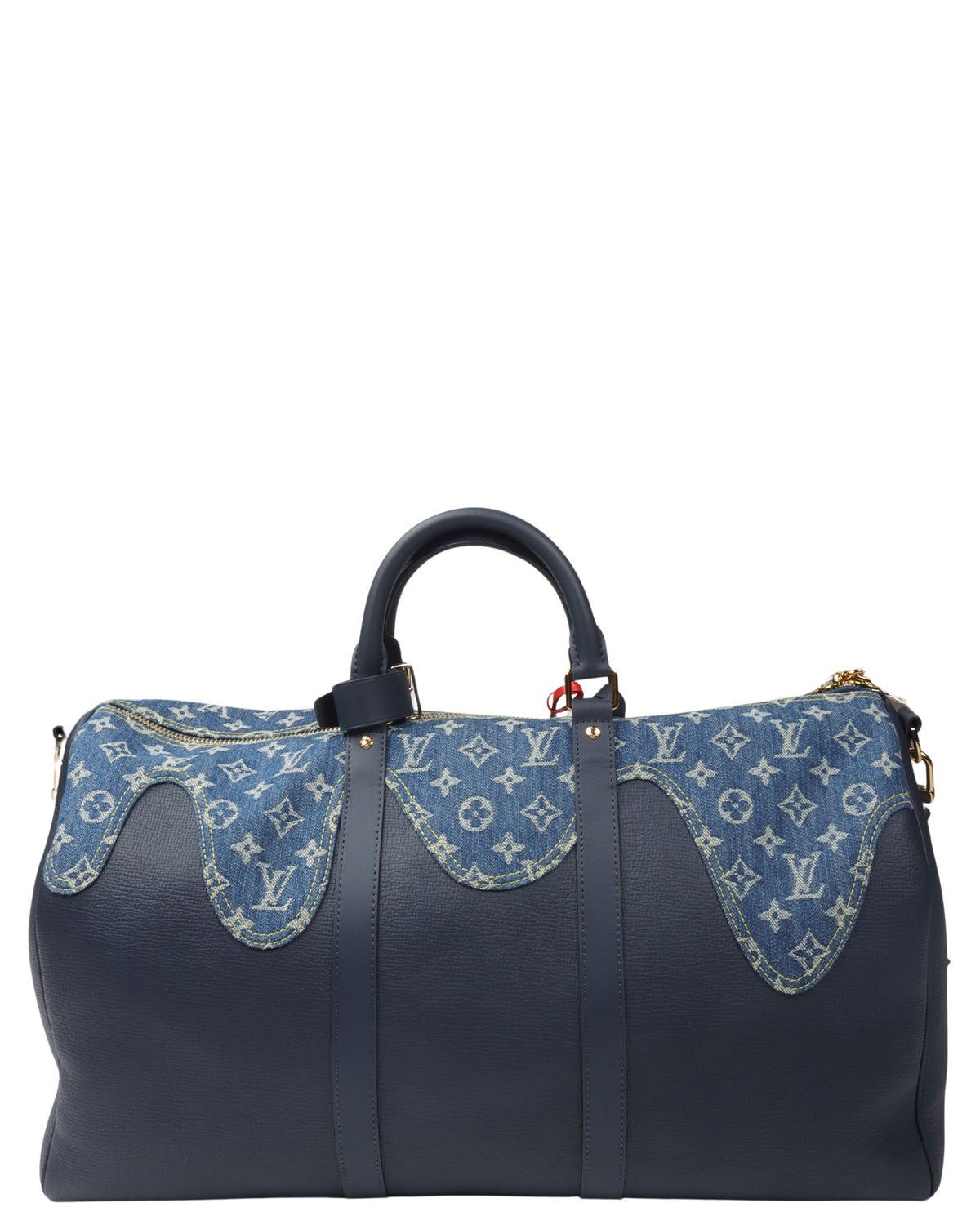 Virgil Abloh NIGO Blue Monogram Denim Drip & Taurillon Keepall Bandoulière 50