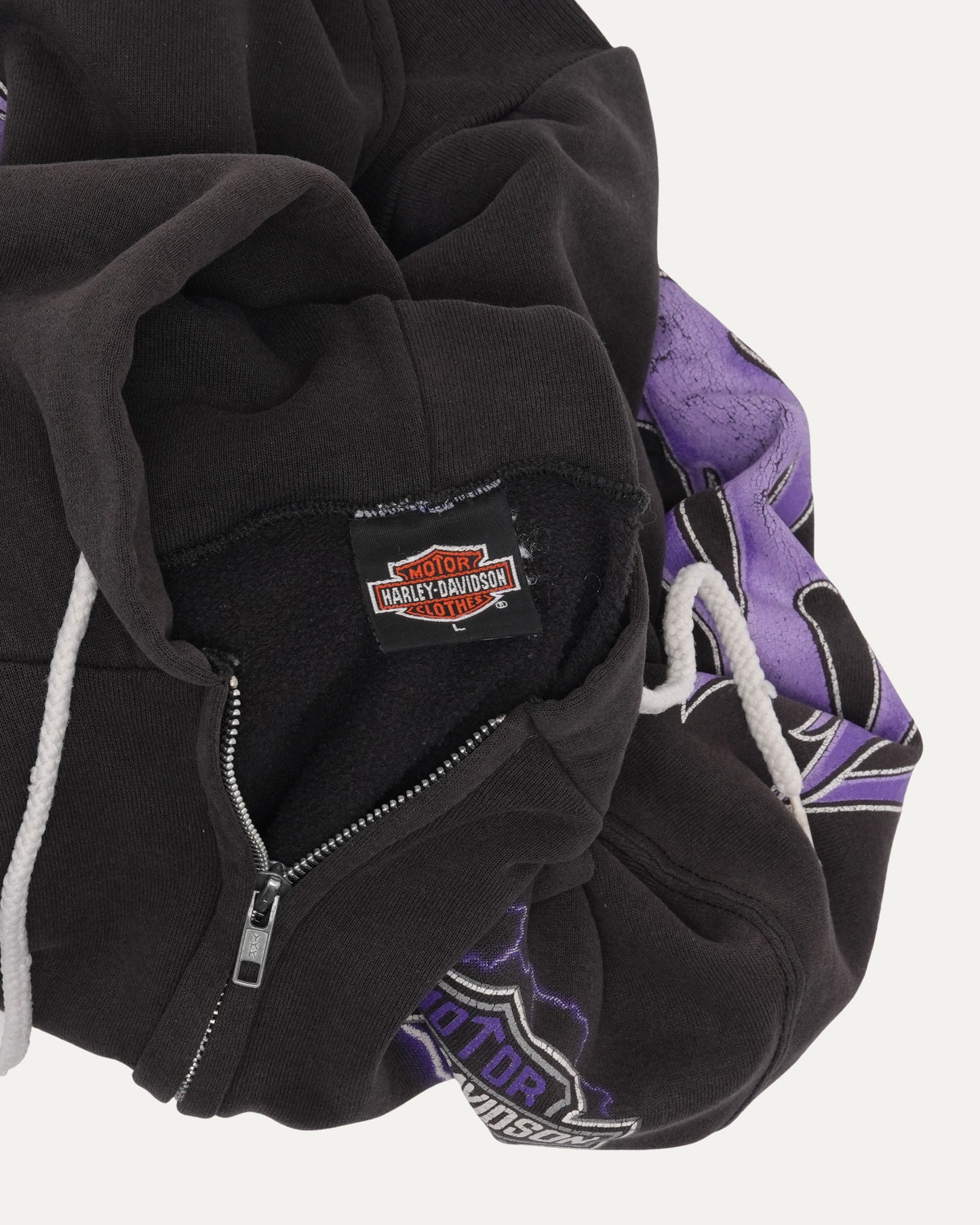 Harley Davidson Flame Sleeve Zip Up Hoodie