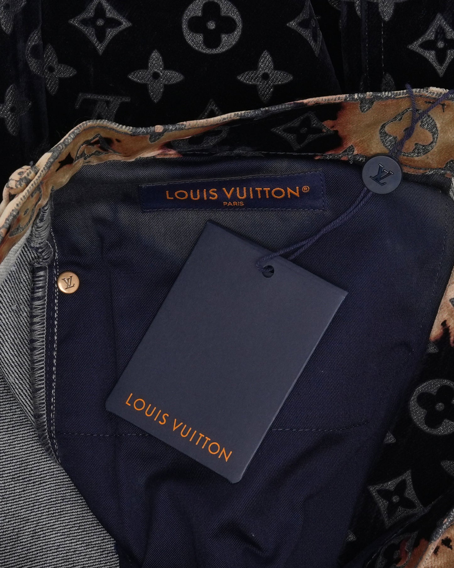 Bleached Flocked Monogram Pants