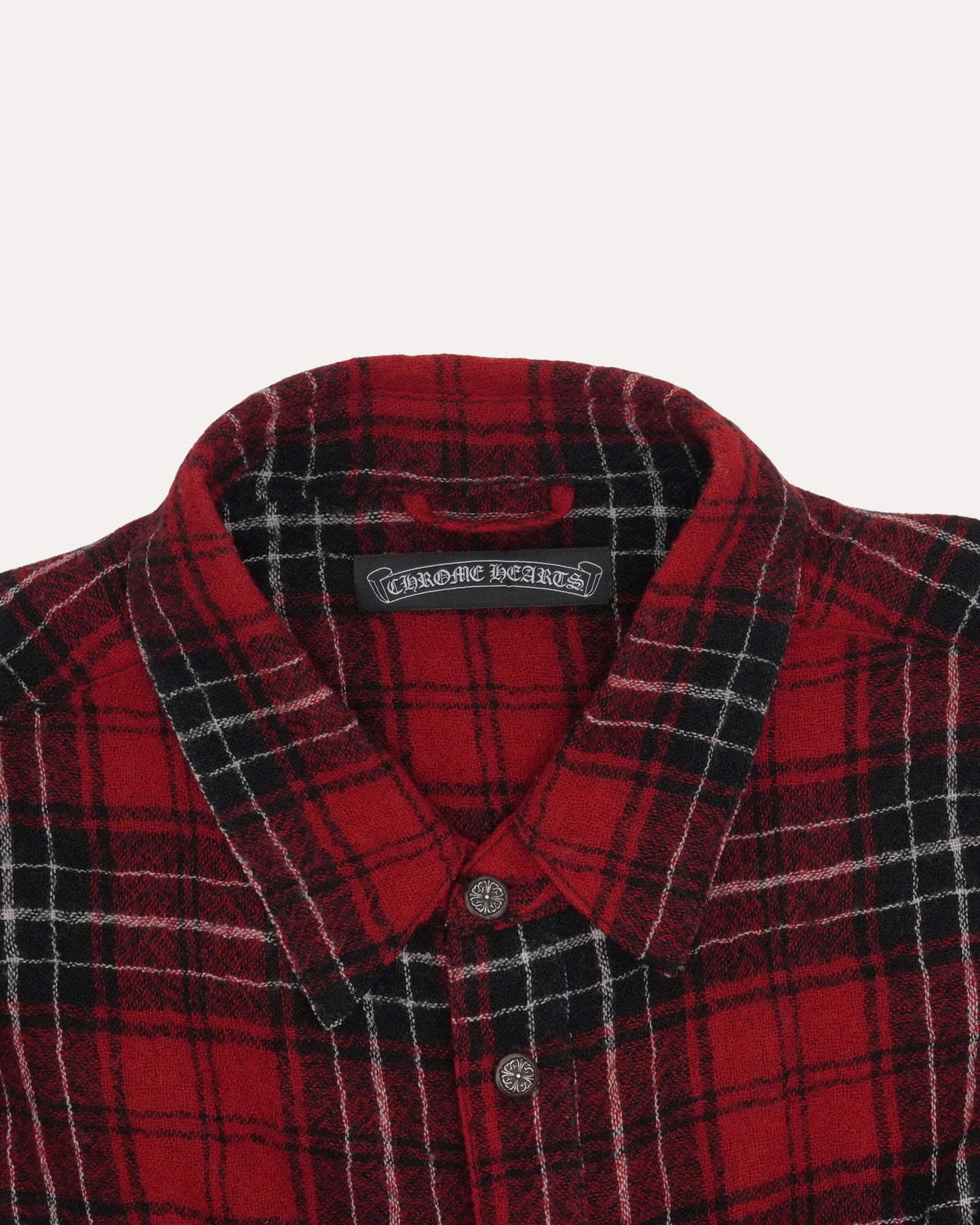 Virgin Wool Cross Patch Flannel Shirt