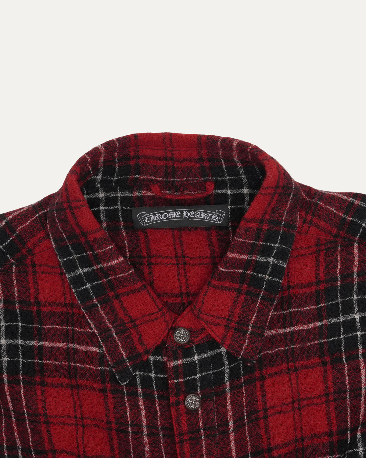 Virgin Wool Cross Patch Flannel Shirt