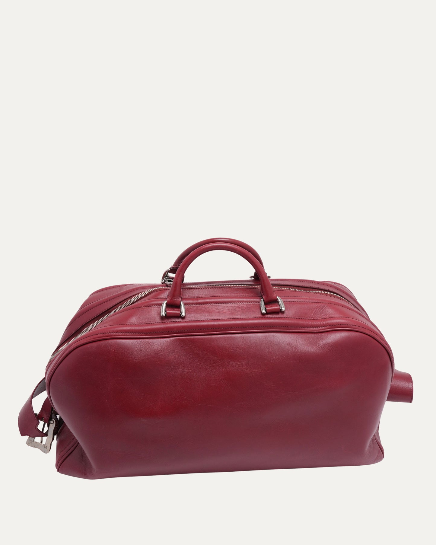 Leather Rose Buckle Weekender Bag