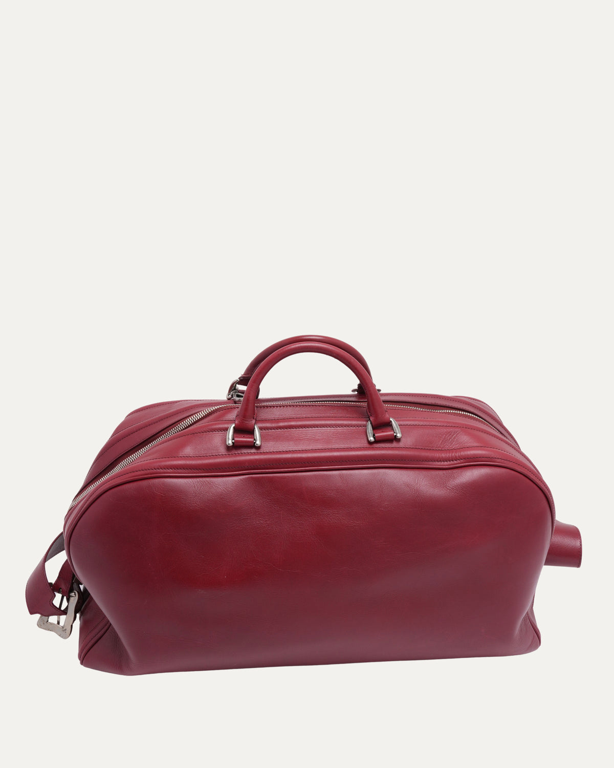 Leather Rose Buckle Weekender Bag