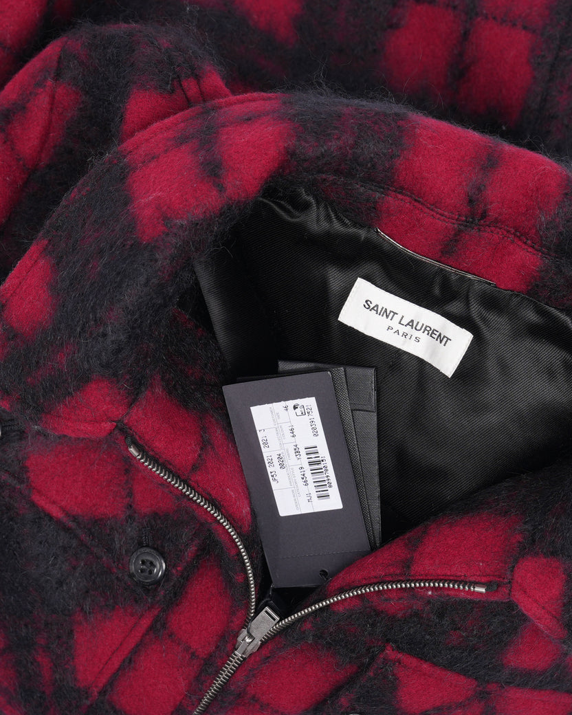 Mohair Blend Plaid Overshirt