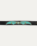 Studded Leather Snake Inlay Belt