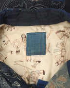 Indigo Kerchief Patchwork Down Vest