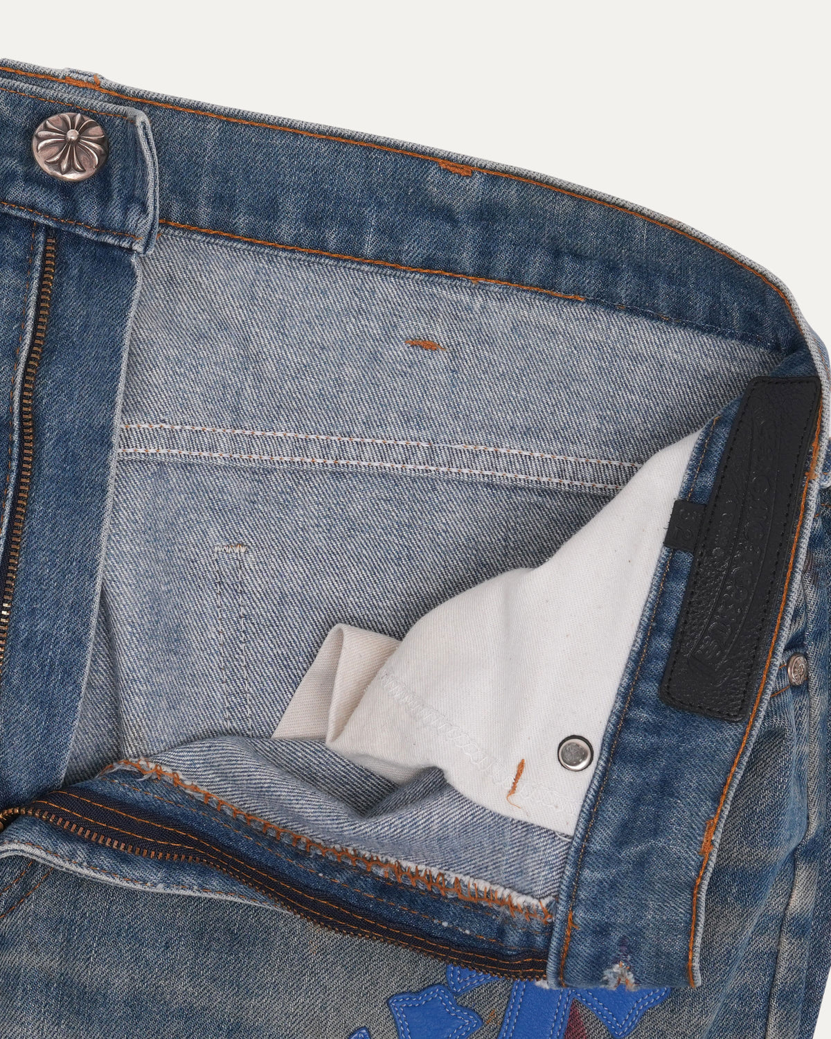 Levi's 517 Orange Tab Cross Patch Stencil Jeans