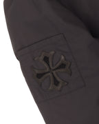 Faux Fur Lined Cemetery Cross Patch Racing Jacket