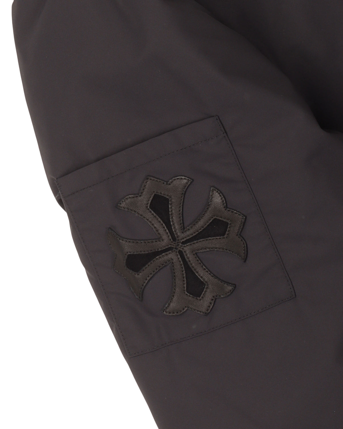 Faux Fur Lined Cemetery Cross Patch Racing Jacket