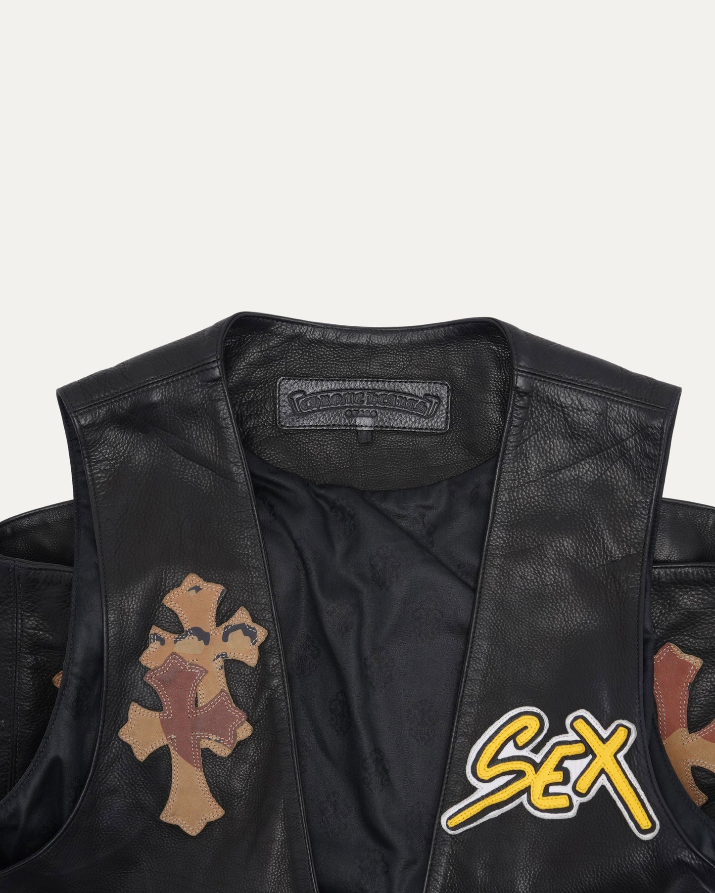 Matty Boy Sex Records Cross Patch Leather Vest