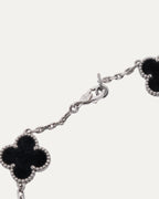 White Gold Diamond Black Onyx Vintage Alhambra Bracelet