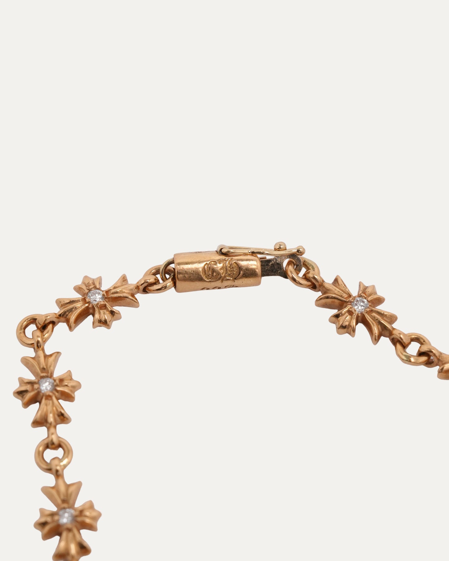 Gold Diamond Tiny E Bracelet