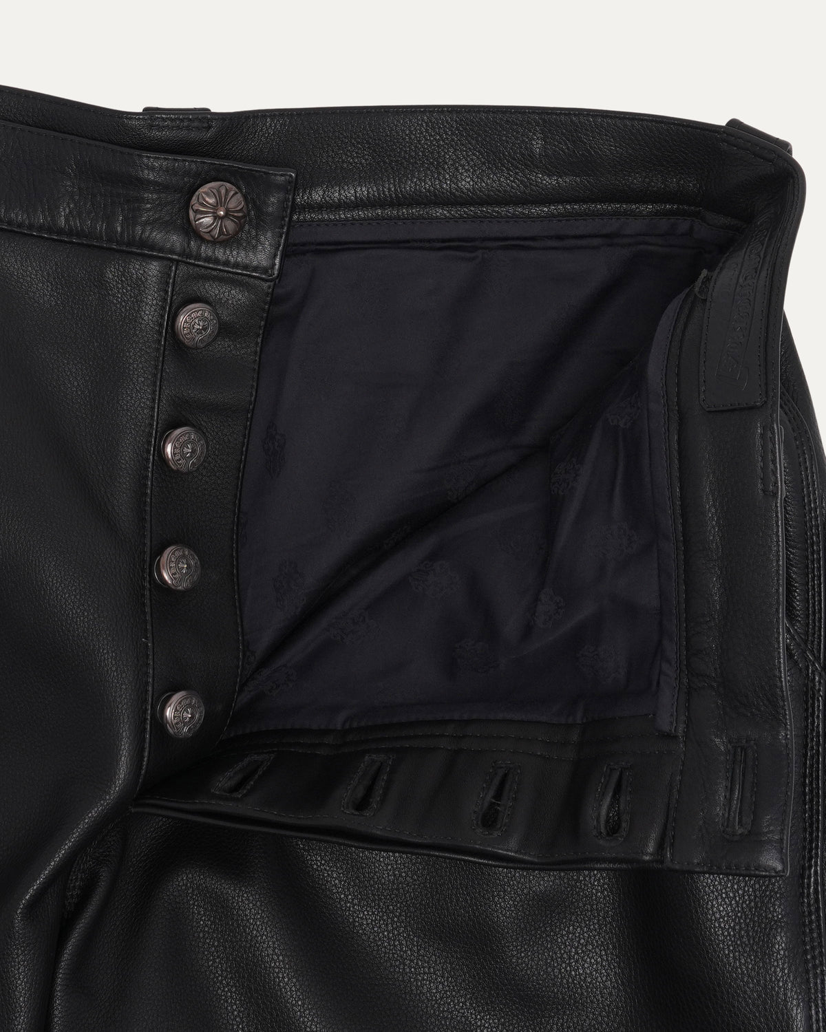 Fleur Knee Leather Carpenter Pants