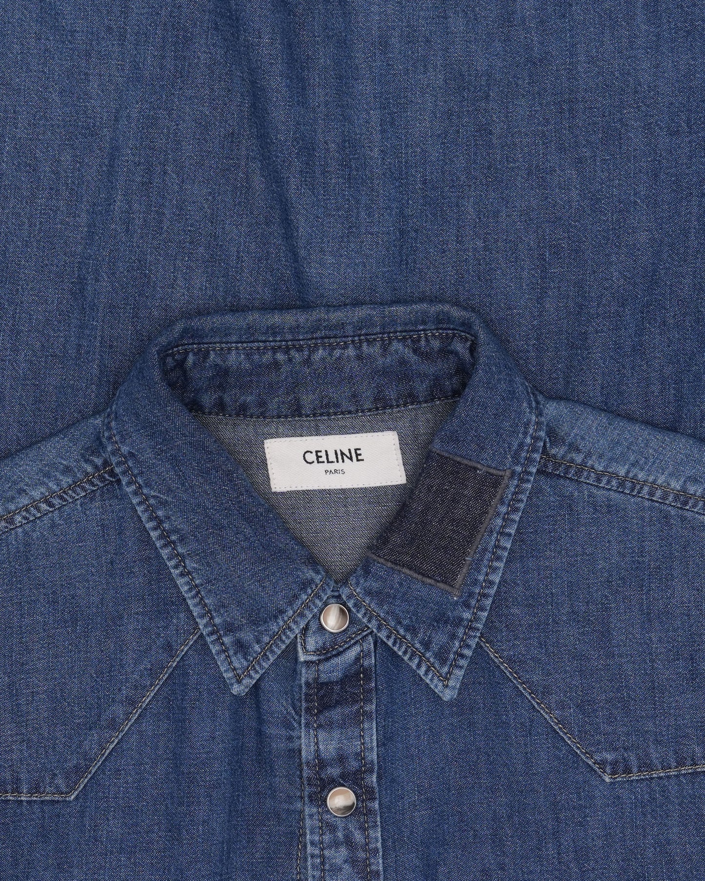 Repaired Dark Wash Denim Shirt